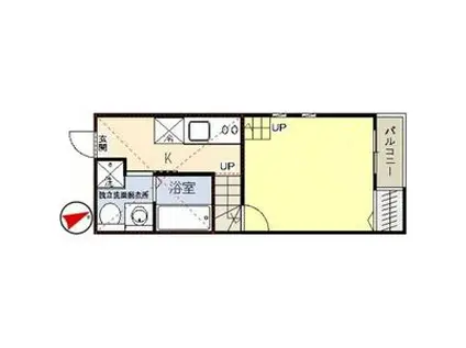 GRAN DE 愛宕橋(1K/2階)の間取り写真