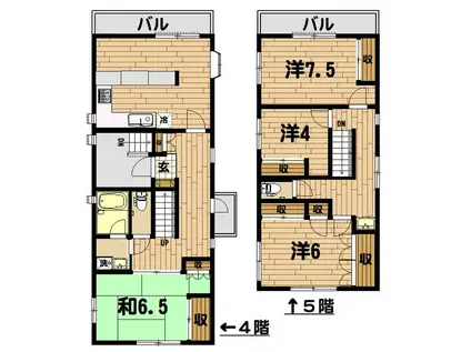 江川ビル(4LDK/5階)の間取り写真