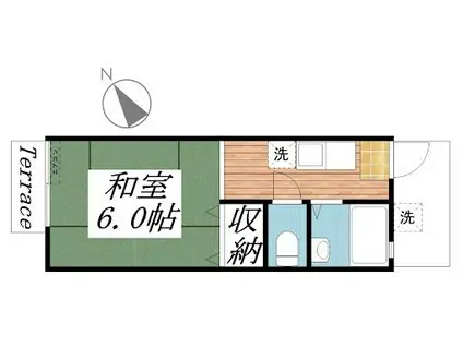 栄谷ハイツI(1K/1階)の間取り写真