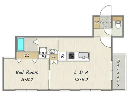 CIEL CLAIR(1LDK/2階)の間取り写真