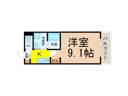 ヴァンクール御器所(1K/1階)の間取り写真