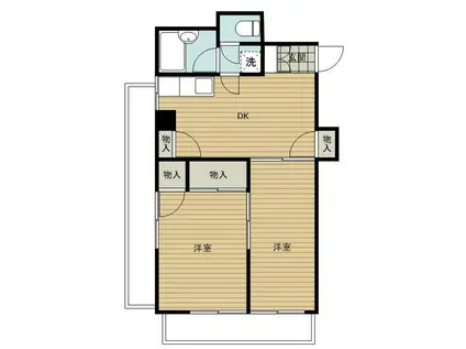 ベラージュ西船(2DK/5階)の間取り写真