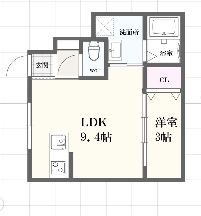 ボヌール妻鹿駅前(1LDK/1階)の間取り写真
