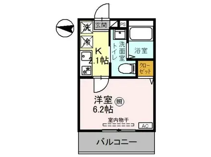 キャメル三郷中央4(1K/1階)の間取り写真