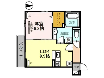 あじさい(1LDK/3階)の間取り写真