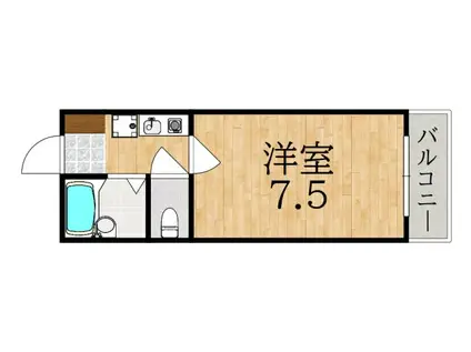 ラ・パストラール(1K/2階)の間取り写真