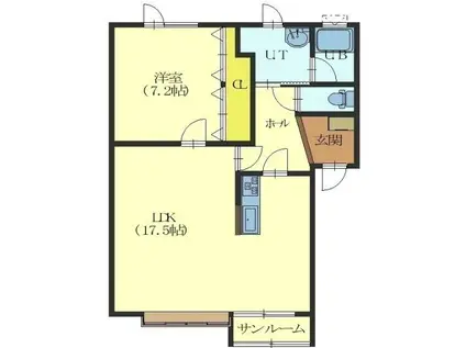 リッツカールトン(1LDK/1階)の間取り写真