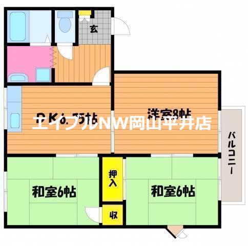 フレグランス21 I(3DK/2階)の間取り写真
