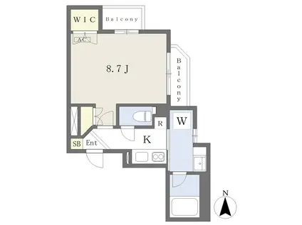 ベルビレッジ覚王山(1K/2階)の間取り写真