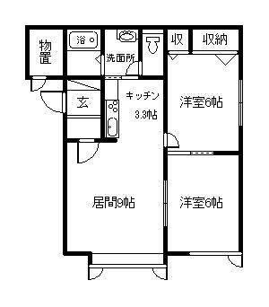 LIFE MATE(2LDK/2階)の間取り写真
