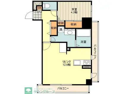 アベニューA(1LDK/6階)の間取り写真