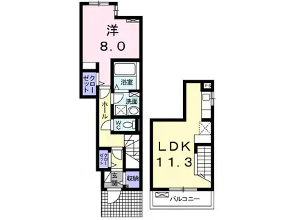 ショコラ(1LDK/1階)の間取り写真
