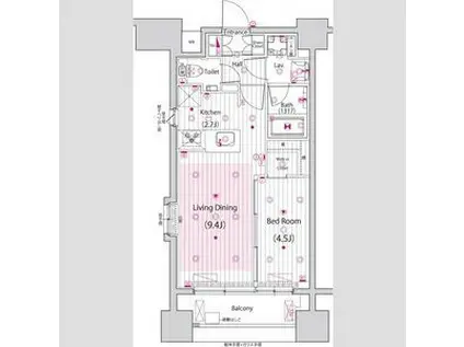 ガーラ・アヴェニュー浅草(1LDK/11階)の間取り写真
