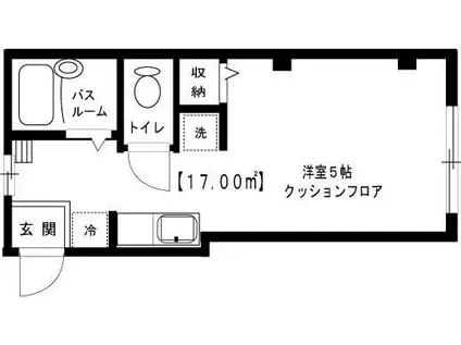 プレジール(ワンルーム/3階)の間取り写真