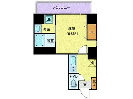 LASPACIO東陽町レジデンス(1K/6階)の間取り写真