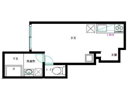 ビオルーチェ(1DK/1階)の間取り写真