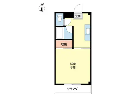 ラビットハウスムーンライト(1K/2階)の間取り写真