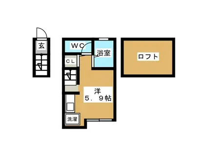 バーミープレイス平井(ワンルーム/2階)の間取り写真