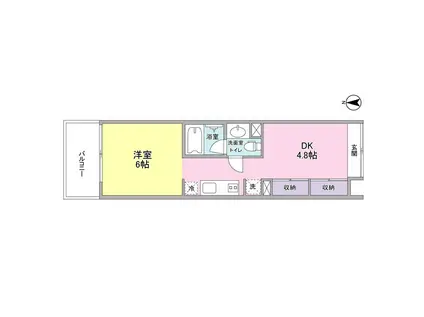 WELL TOWER(1DK/6階)の間取り写真