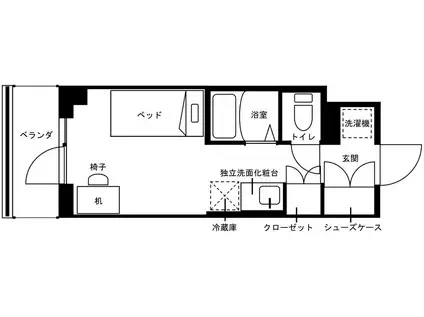 MIRAIフォレスタ仙台青葉通(ワンルーム/11階)の間取り写真