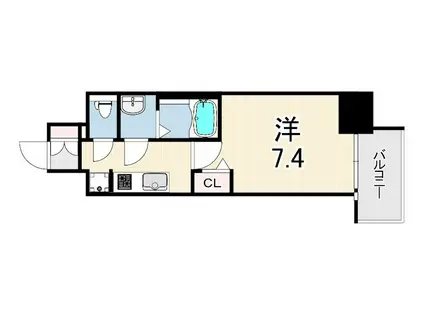 ファーストフィオーレ尼崎グランウエスト(1K/3階)の間取り写真