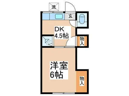 タイヨウ荘(1DK/1階)の間取り写真