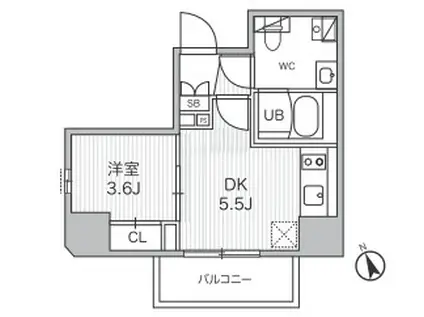 シーフォルム江戸川橋(1DK/8階)の間取り写真