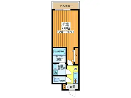 CREVISTA三軒茶屋(1K/4階)の間取り写真