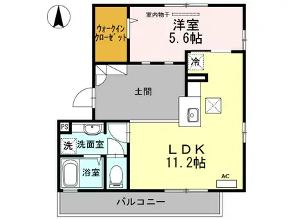 セジュール山野草(1LDK/1階)の間取り写真