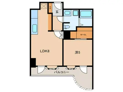 インペリアル南麻布コート&サテライト(1LDK/7階)の間取り写真