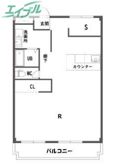 ニューマリッチかわぐちB(ワンルーム/2階)の間取り写真