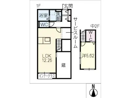 地下鉄名城線 黒川駅(愛知) 徒歩10分 2階建 新築(1SLDK/1階)の間取り写真