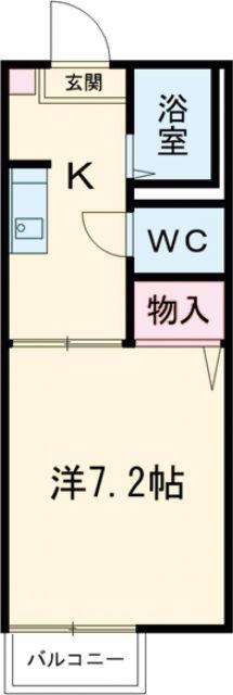 グリーンハイツ清和(1K/2階)の間取り写真