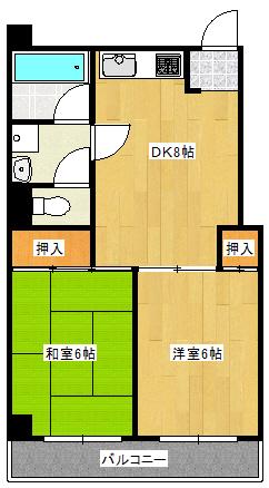 メゾン萩(2DK/3階)の間取り写真