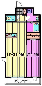 MARK FIELDS(1LDK/6階)の間取り写真