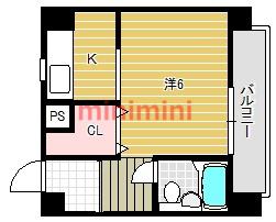 ネオパレス浅川2号館(1K/3階)の間取り写真