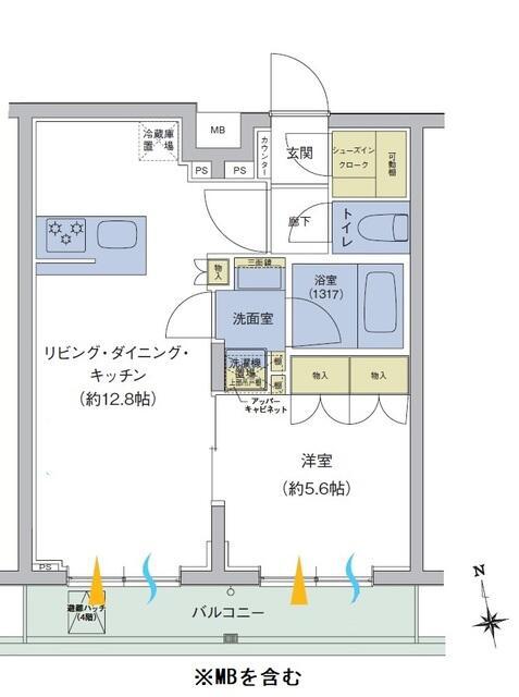 アジールコート品川中延(1LDK/4階)の間取り写真