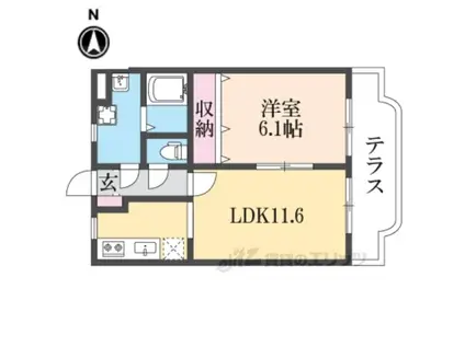 グランドールコート(1LDK/1階)の間取り写真