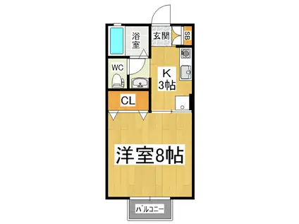 セジュールイワモトA(1K/1階)の間取り写真