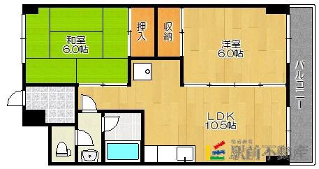 セキレイマンション大手町(2LDK/7階)の間取り写真