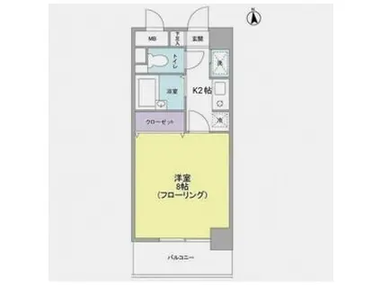 スカイアメッセ(1K/6階)の間取り写真