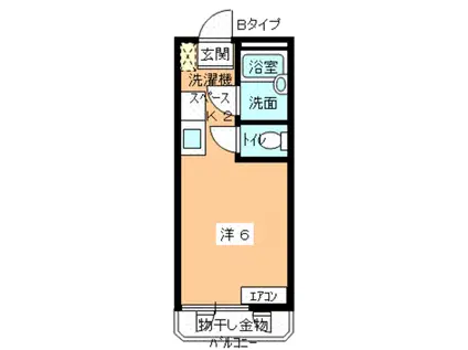ライトハウス21 A(1K/2階)の間取り写真