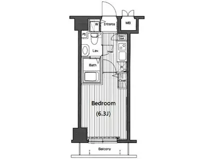 グランド・ガーラ高輪(1K/9階)の間取り写真