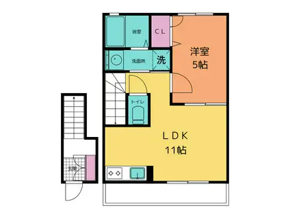 CEREZO HILLS(1LDK/2階)の間取り写真