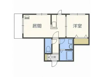 ル・ファール澄川アネックス(1LDK/4階)の間取り写真