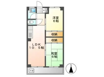 白竜ビル(2LDK/3階)の間取り写真