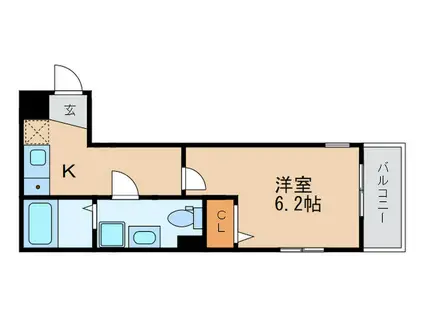 ブリエ五条大宮(1K/3階)の間取り写真