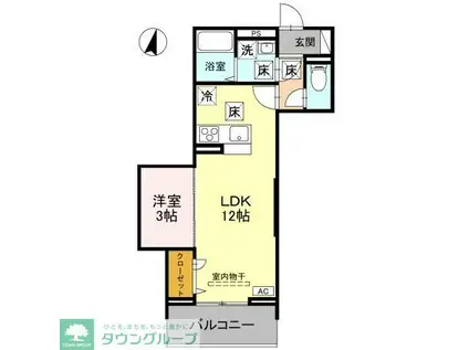 BEL CUORE YONO(1LDK/1階)の間取り写真