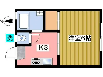 メゾン大野(1K/2階)の間取り写真