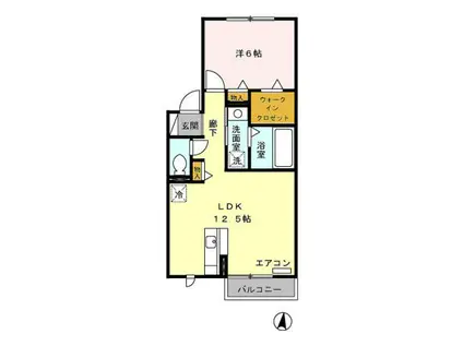 グランドゥール パレス(1LDK/2階)の間取り写真